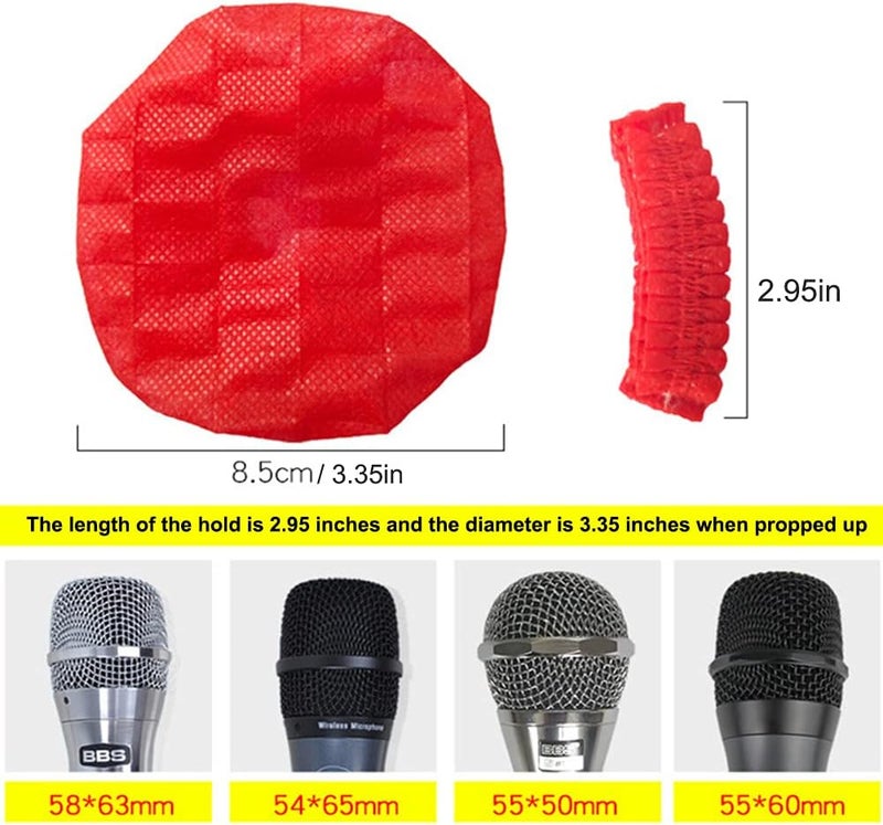 Barafat 200 Pcs Disposable Microphone Cover, Non-Woven Handheld Microphone Windscreen with Elastic Band, Clean and No-Odor Mic Covers for KTV, Interview, Recording Studio, Performance, Speech (Color) - Image 5